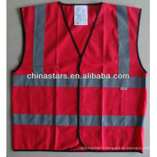 high visibility red safety vest